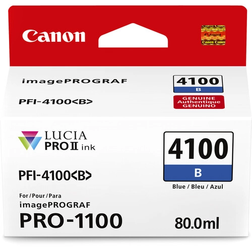 Cartucho de Tinta Canon PFI-4100 B Azul, 80ml - 6786C002 (Sob encomenda)