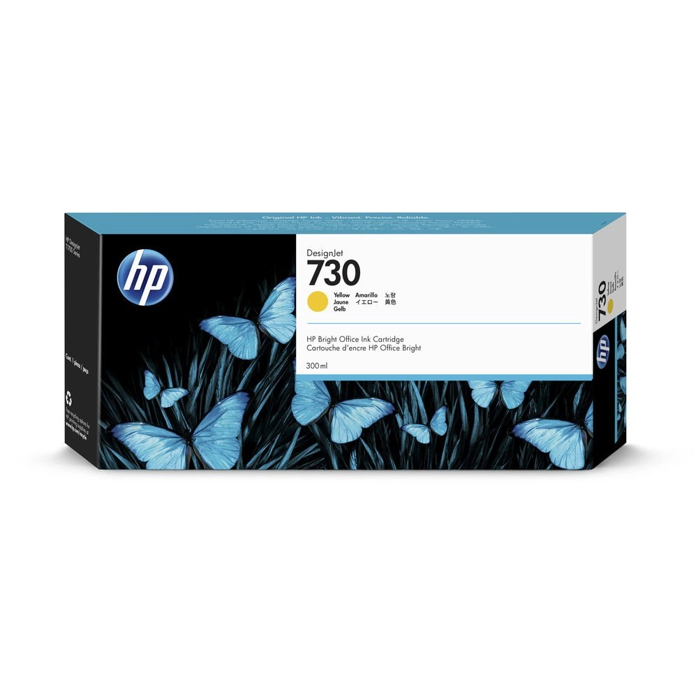 Cartucho de Tinta HP 730 Amarelo PLUK 300 ml P2V70A (Sob encomenda)