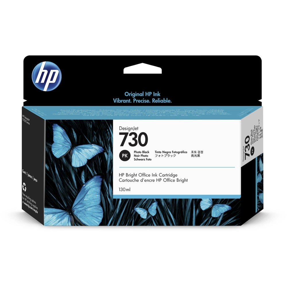 Cartucho de Tinta HP 730 Preto Fosco PLUK 130 ml P2V65A (Sob encomenda)