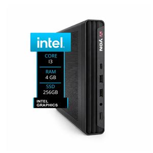Mini PC Yon , Intel Core I3-10100T Tray , 256GB , 4GB DDR4 , Gabinete L90299-20 , Preto