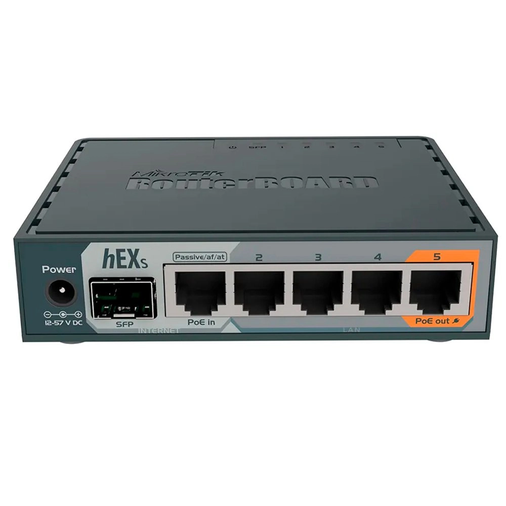 Roteador Mikrotik hEXs Gigabit 5P +1 SFP - RB760iGS
