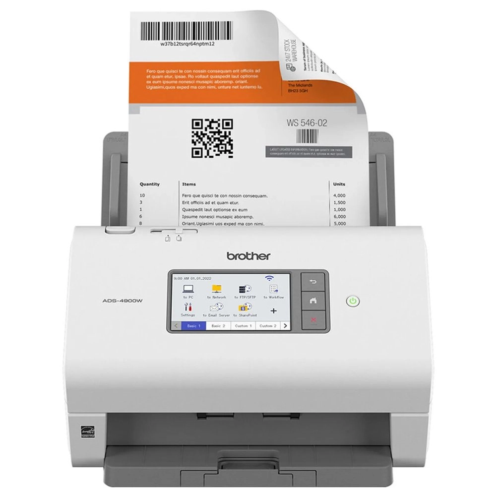 Scanner Brother A4 Duplex Wireless 60 ppm ADS4900W